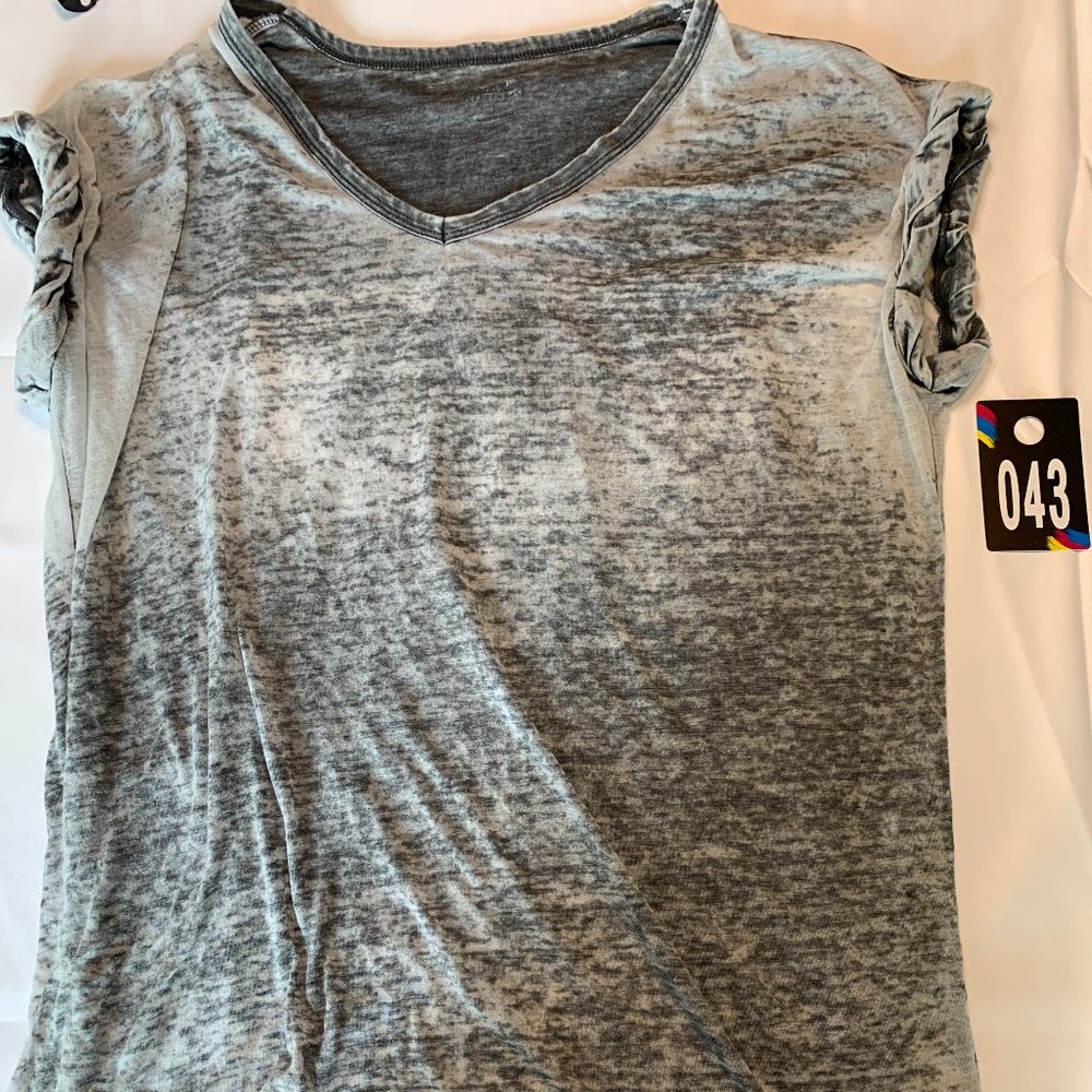 Calvin Klein Semi-Sheer Tee Sz. L Black - 043